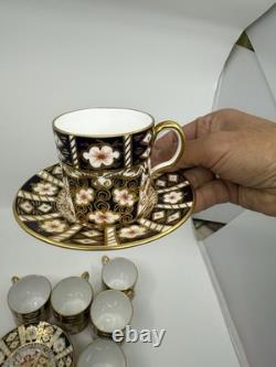 Set Of 6 Royal Crown Derby 2451 Traditional Imari Demitasse Cup & Saucer Exc Cnd Set Of 6 Royal Crown Derby 2451 Traditional Imari Demitasse Cup & Saucer Exc Cnd