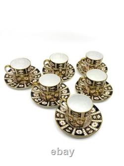 Set Of 6 Royal Crown Derby 2451 Traditional Imari Demitasse Cup & Saucer Exc Cnd Set Of 6 Royal Crown Derby 2451 Traditional Imari Demitasse Cup & Saucer Exc Cnd