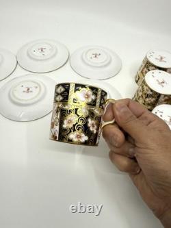 Set Of 6 Royal Crown Derby 2451 Traditional Imari Demitasse Cup & Saucer Exc Cnd Set Of 6 Royal Crown Derby 2451 Traditional Imari Demitasse Cup & Saucer Exc Cnd