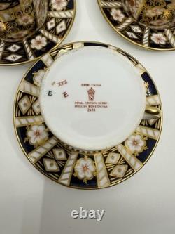 Set Of 6 Royal Crown Derby 2451 Traditional Imari Demitasse Cup & Saucer Exc Cnd Set Of 6 Royal Crown Derby 2451 Traditional Imari Demitasse Cup & Saucer Exc Cnd