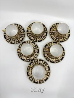 Set Of 6 Royal Crown Derby 2451 Traditional Imari Demitasse Cup & Saucer Exc Cnd Set Of 6 Royal Crown Derby 2451 Traditional Imari Demitasse Cup & Saucer Exc Cnd