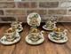Set Of 6 Vtg Capodimonte Italy Hand Painted Relief Demitasse Cup & Saucer #565