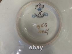Set Of 6 Vtg CAPODIMONTE Italy Hand Painted Relief Demitasse Cup & Saucer #565