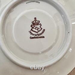 Set Of 8 CCC Imperial Bohemian Cobalt Blue Demitasse Cups & Saucers Vintage Mint