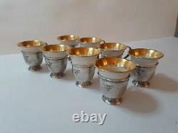 Set Of 8 Gorham Sterling & Lenox Demitasse Cups And Saucers