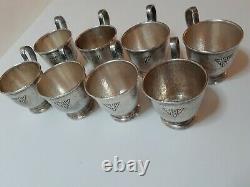 Set Of 8 Gorham Sterling & Lenox Demitasse Cups And Saucers