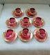 Set Of 8 Moser Cranberry Demitasse Cups And Saucers