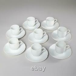 Set Of (8) Raynaud Limoges Osier Flat Demitasse Cups & Saucers