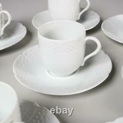 Set Of (8) Raynaud Limoges Osier Flat Demitasse Cups & Saucers