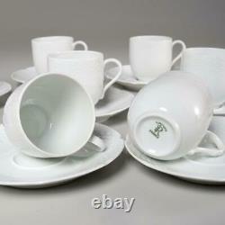 Set Of (8) Raynaud Limoges Osier Flat Demitasse Cups & Saucers