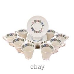 Set Of 8 Wedgwood Corinthian Pembroke Demitasse Cups & Saucers