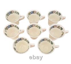 Set Of 8 Wedgwood Corinthian Pembroke Demitasse Cups & Saucers