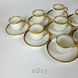 Set Of 9 Haviland Limoges St George Demitasse Cups Saucers Gold Free Shipping