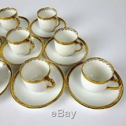 Set Of 9 Haviland Limoges St George Demitasse Cups Saucers Gold Free Shipping