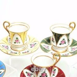 Set Of Seven (7) Limoges France Hand Painted DC Demitasse Cups & Saucers