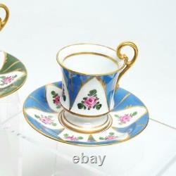 Set Of Seven (7) Limoges France Hand Painted DC Demitasse Cups & Saucers