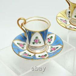 Set Of Seven (7) Limoges France Hand Painted DC Demitasse Cups & Saucers