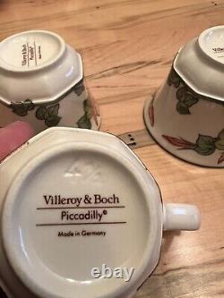 Set Villeroy & Boch Teapot Piccadilly Demitasse Cups And Saucers 1748