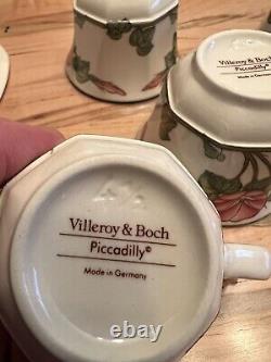 Set Villeroy & Boch Teapot Piccadilly Demitasse Cups And Saucers 1748