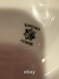 Set of 10 Antique Coronet Limoges France Pink Gold Demitasse Cups And Saucers