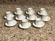 Set Of 10 Fabrique Royale Limoges Demitasse Cups & Saucers White With Gold Trim