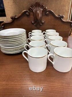 Set of 10 Tiffany & Co. Demitasse Espresso Cups & Saucers, Vintage