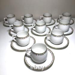 Set of 10, VTG LS. S. CARLSBAD Austria Demitasse Cup & Saucer Set with Rose Trim