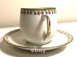 Set of 10, VTG LS. S. CARLSBAD Austria Demitasse Cup & Saucer Set with Rose Trim