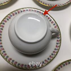 Set of 10, VTG LS. S. CARLSBAD Austria Demitasse Cup & Saucer Set with Rose Trim