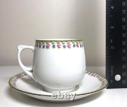 Set of 10, VTG LS. S. CARLSBAD Austria Demitasse Cup & Saucer Set with Rose Trim