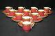 Set Of 11 Minton England Demitasse Cups And Saucers Maroon & Gold C. 1900