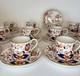 Set Of 12 Antique Booths Fresian Demitasse Cups And Saucers Cobalt/rust Gold