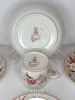 Set of 12 Antique Booths Fresian Demitasse Cups and Saucers Cobalt/Rust Gold
