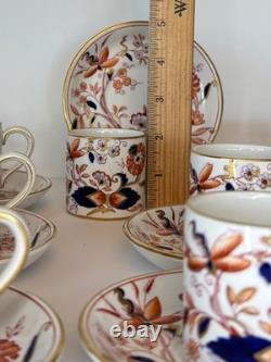 Set of 12 Antique Booths Fresian Demitasse Cups and Saucers Cobalt/Rust Gold