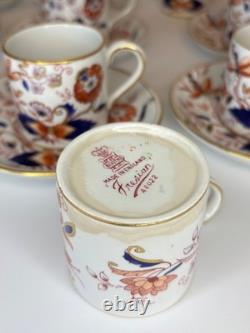 Set of 12 Antique Booths Fresian Demitasse Cups and Saucers Cobalt/Rust Gold