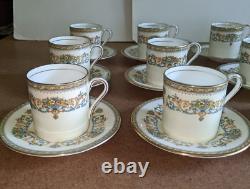 Set of 12 Aynsley Made in England Henley Demitasse Cups & Saucers