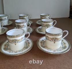 Set of 12 Aynsley Made in England Henley Demitasse Cups & Saucers