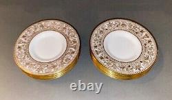 Set of 12 Demitasse Cups & Saucers English Bone China Wedgwood Gold Florentine