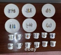 Set of 12 Each VINTAGE SUISSE DEMITASSE CUPS & SAUCERS SWISS COSTUMES 24 Piece