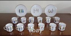 Set of 12 Each VINTAGE SUISSE DEMITASSE CUPS & SAUCERS SWISS COSTUMES 24 Piece