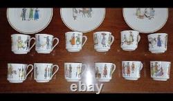 Set of 12 Each VINTAGE SUISSE DEMITASSE CUPS & SAUCERS SWISS COSTUMES 24 Piece