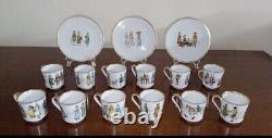 Set of 12 Each VINTAGE SUISSE DEMITASSE CUPS & SAUCERS SWISS COSTUMES 24 Piece