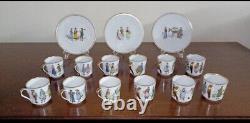 Set of 12 Each VINTAGE SUISSE DEMITASSE CUPS & SAUCERS SWISS COSTUMES 24 Piece