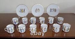 Set of 12 Each VINTAGE SUISSE DEMITASSE CUPS & SAUCERS SWISS COSTUMES 24 Piece