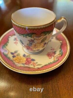 Set of 12 Haviland Demitasse Cups and Saucers Floral