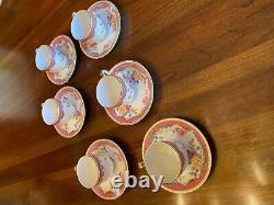 Set of 12 Haviland Demitasse Cups and Saucers Floral