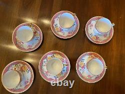 Set of 12 Haviland Demitasse Cups and Saucers Floral