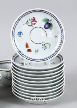 Set of 12 Richard Ginori Italian Fruits Demitasse Cups and Saucers