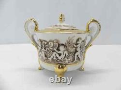 Set of 14 GV R. Capodimonte Tea Espresso Demitasse Cups & Saucers Sugar Bowl Lid