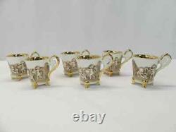 Set of 14 GV R. Capodimonte Tea Espresso Demitasse Cups & Saucers Sugar Bowl Lid